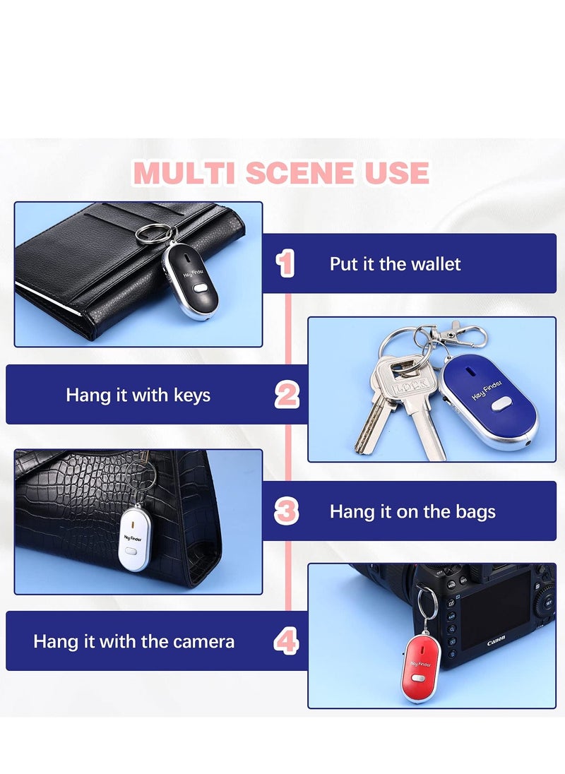 Excefore - Key Finder, 4 Pieces Key Finder Locator Led Light Remote Sound Control Lost Key Finder with Keychain for Child Elderly Pet Luggage - Image 1