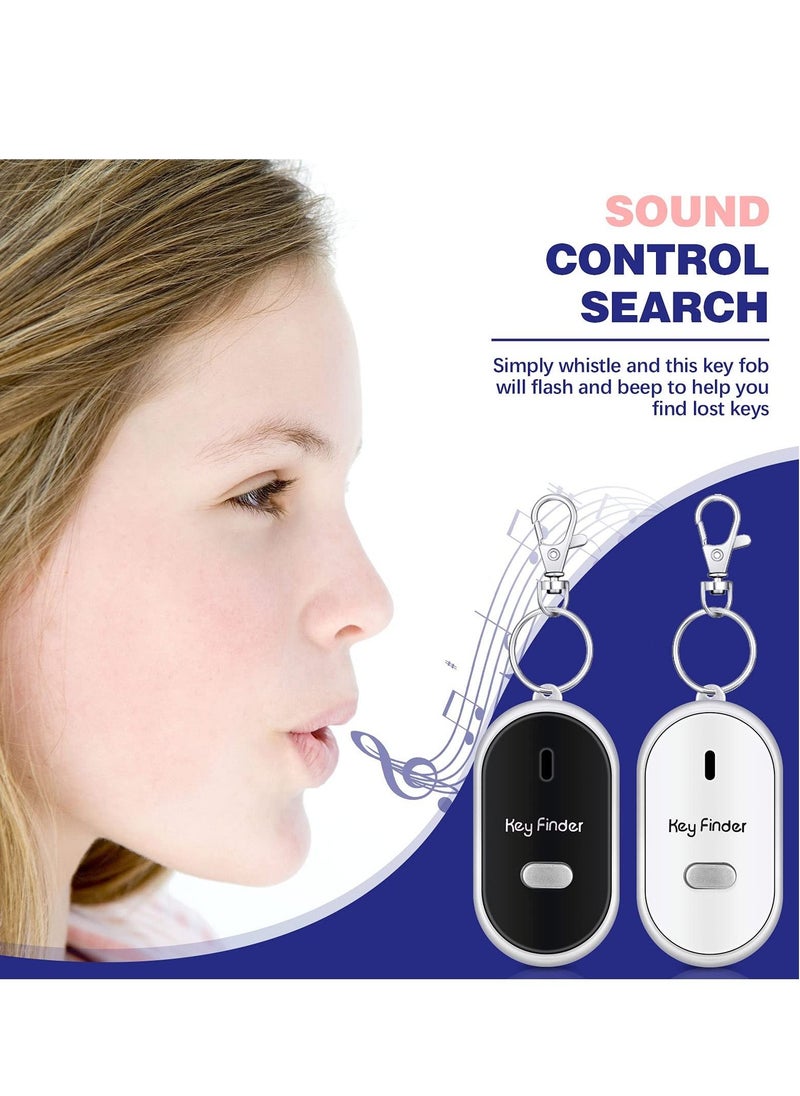 Excefore - Key Finder, 4 Pieces Key Finder Locator Led Light Remote Sound Control Lost Key Finder with Keychain for Child Elderly Pet Luggage - Image 1