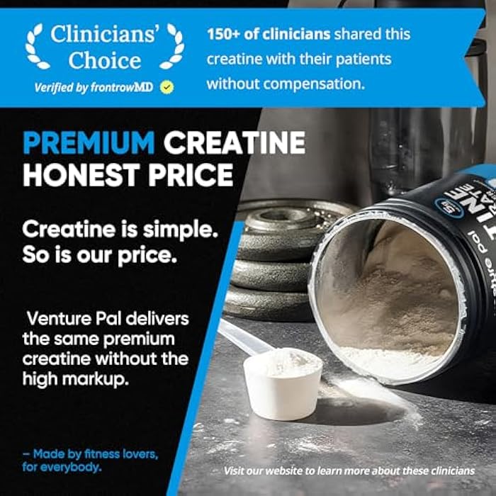 Venture Pal 100% Pure Micronized Creatine Monohydrate Powder, Unflavored Creatine for Women & Men, Vegan, Keto, Gluten Free, 5 g (5000mg) per Serving, Creatina Monohidratada en Polvo - Image 2