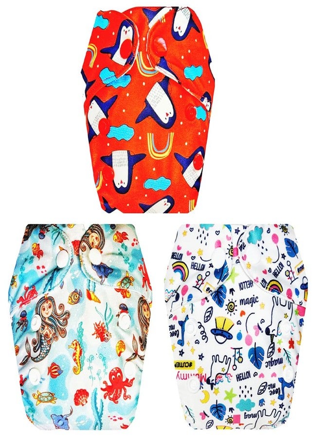 حفاضات قماشية فاخرة للأطفال حديثي الولادة من دمبلدو مع حشوة داخلية (عبوة من 3 قطع) | شعور بالجفاف والراحة | مناسبة للسفر | مثالية لفصل الصيف الهندي | من 0 إلى 4 أشهر | للجنسين - Image 1