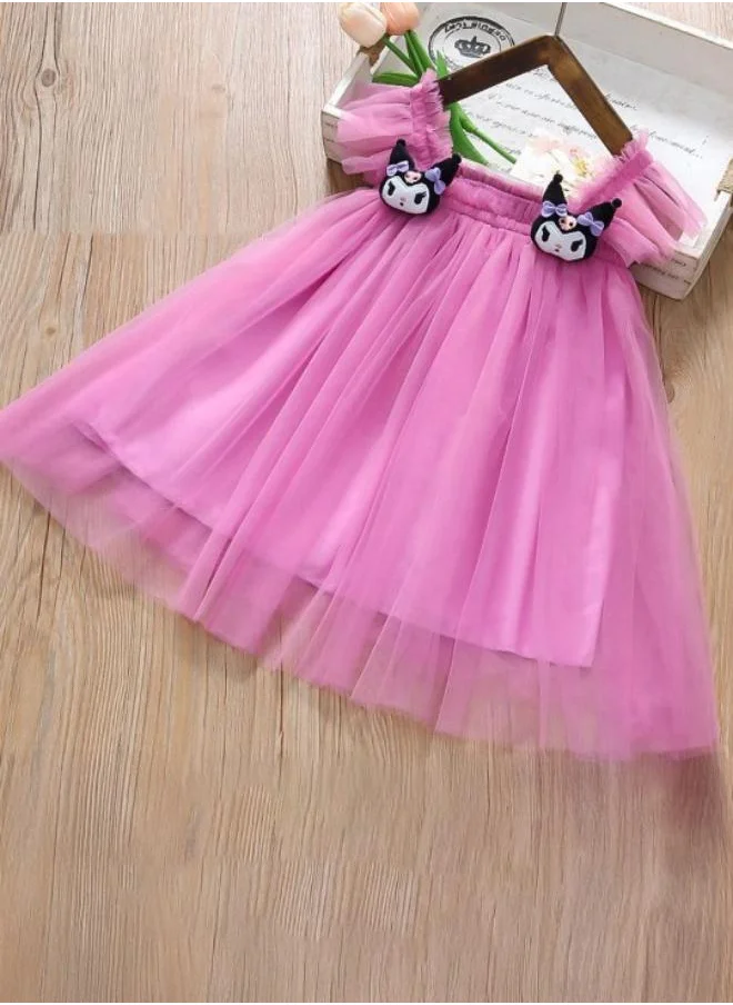 YUNIQEE Fuchsia Fit & Flare Square Neck Plain Dress