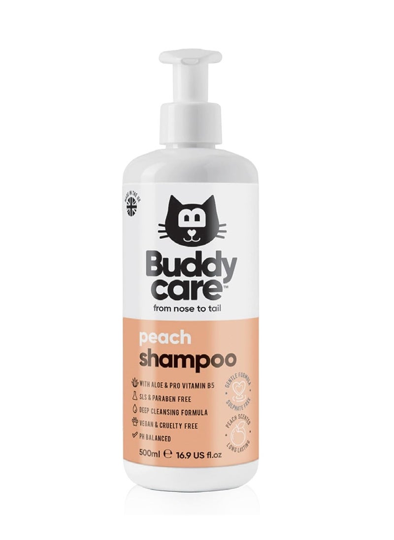 Peach Cat Shampoo 500ml Deep Cleansing Shampoo for Cats Fruity Scented With Aloe Vera and B5