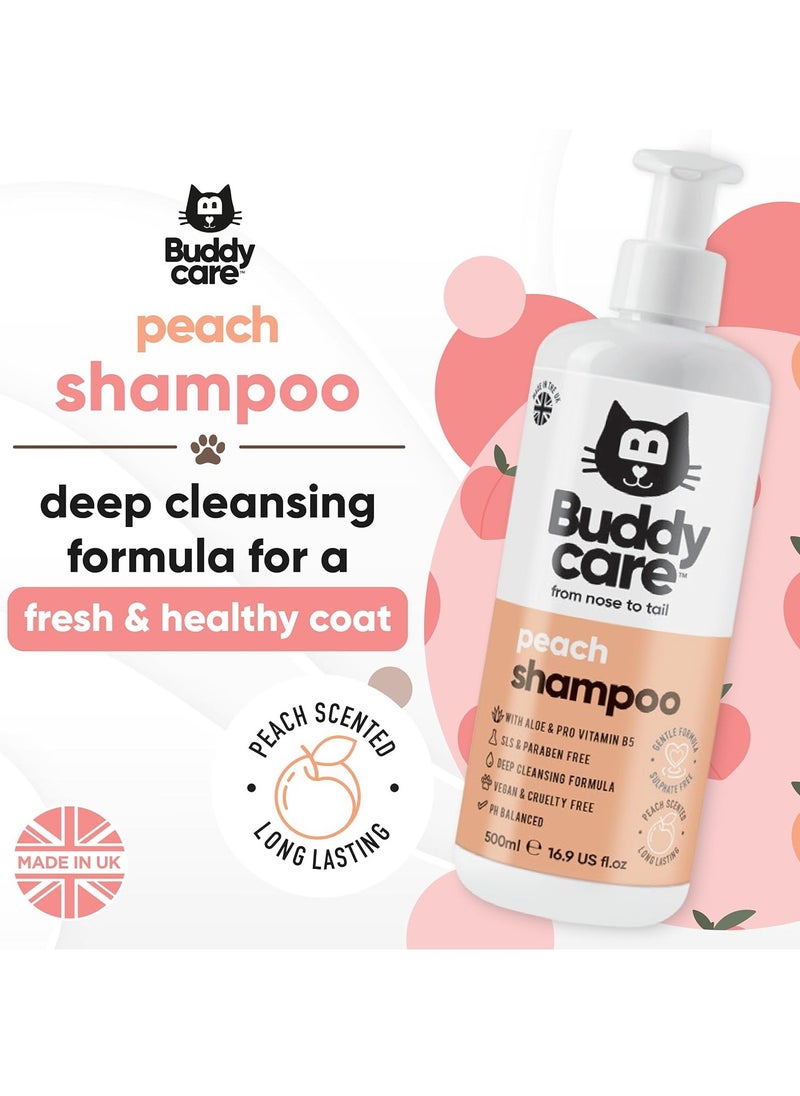Peach Cat Shampoo 500ml Deep Cleansing Shampoo for Cats Fruity Scented With Aloe Vera and B5