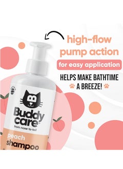 Buddy Peach Cat Shampoo 500ml Deep Cleansing Shampoo for Cats Fruity Scented With Aloe Vera and B5  - Image 3