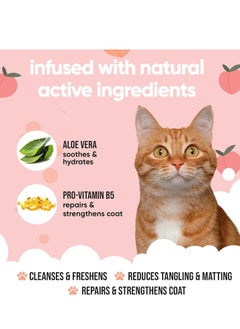 Buddy Peach Cat Shampoo 500ml Deep Cleansing Shampoo for Cats Fruity Scented With Aloe Vera and B5  - Image 4