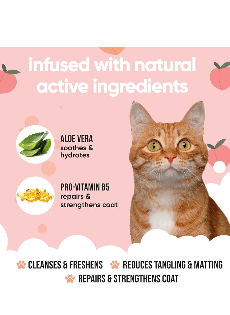 Peach Cat Shampoo 500ml Deep Cleansing Shampoo for Cats Fruity Scented With Aloe Vera and B5