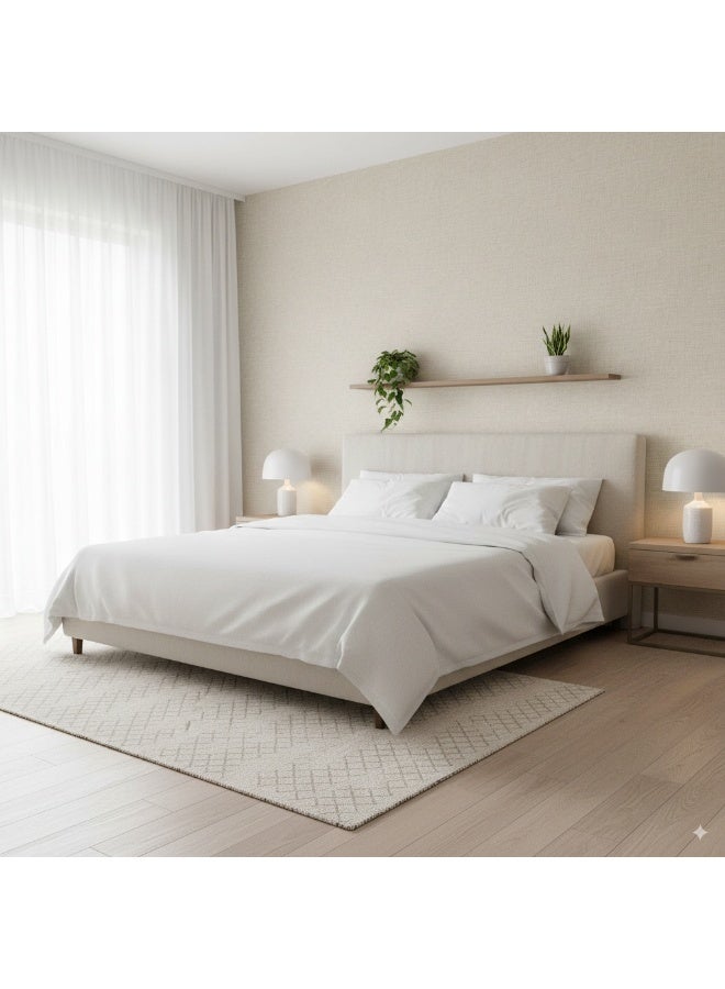 Grasscloth Textured Wallpaper 60x1000cm Desert Linen Sand Peel and Stick Wallpaper, Beige Grasscloth Textured Self-Adhesive and Removable Wallpaper Decorative Beige Contact Paper for Cabinets Wall Paper Decor - Image 3
