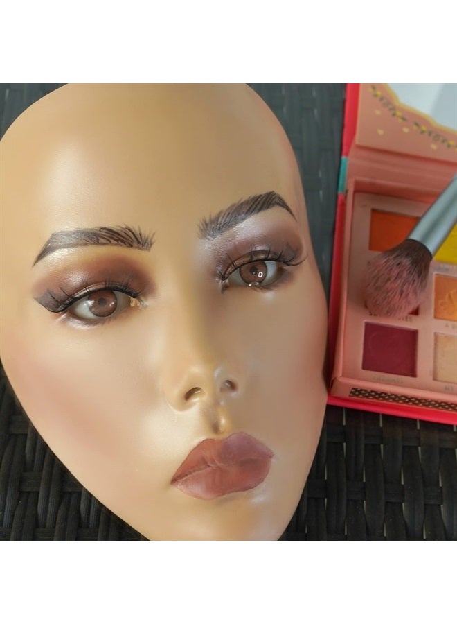 getpuchra 3D Makeup Practice Face Board,Silicone Makeup Mannequin Face, Reusable Beginners to practice eyesmakeup Face Eyes Silicone False Cosmetologist,Makeup Artist Full Face Practice Eyelash Eyeshadow Eyelin - Image 5