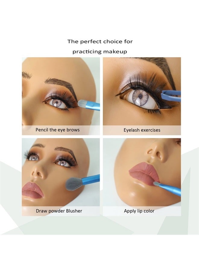getpuchra 3D Makeup Practice Face Board,Silicone Makeup Mannequin Face, Reusable Beginners to practice eyesmakeup Face Eyes Silicone False Cosmetologist,Makeup Artist Full Face Practice Eyelash Eyeshadow Eyelin - Image 3