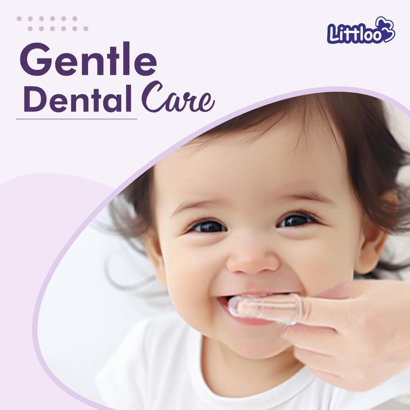 Littloo Silicone Baby Finger Toothbrush: Ideal for massaging & cleaning gums (Pack of 1) and Littloo Nasal Aspirator for Babies with Snotscuker Mechanism - Image 4