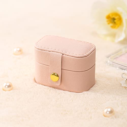 CASEGRACE Small Jewelry Ring Box Mini Travel Jewelry Case Portable Ring Storage Case for Rings Earrings, Gifts for Women, Pink - Image 5