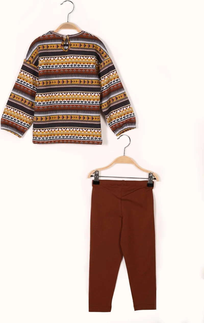 Zeyland Girl Ethnic Patterned Sweatshirt and Leggings Set (2-7 years old)