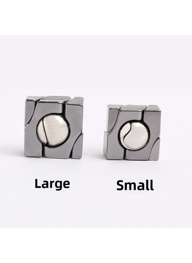 Loquat 【small Size】 Zinc Alloy Unlock Kongming Lock Luban Alloy Educational Toys Nine-chain Educational Unlock Buckle-Color:【small】 Key (second Generation Key)  - Image 4