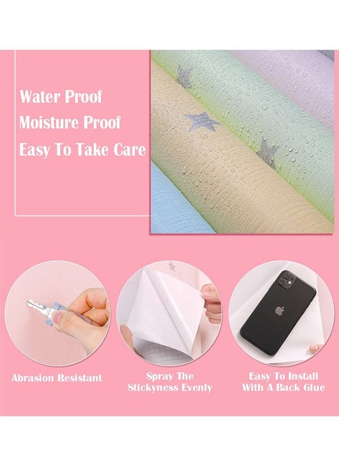 ZCM-HAPPY Star Pattern Self-Adhesive Wallpaper Waterproof And Moisture-Proof Sticker 1000x45cm  - Image 3