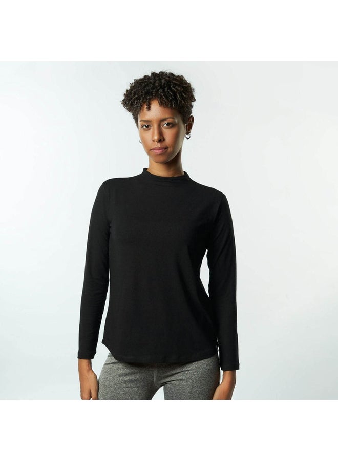 Breathe double layer long sleeves undershirt for women-Black