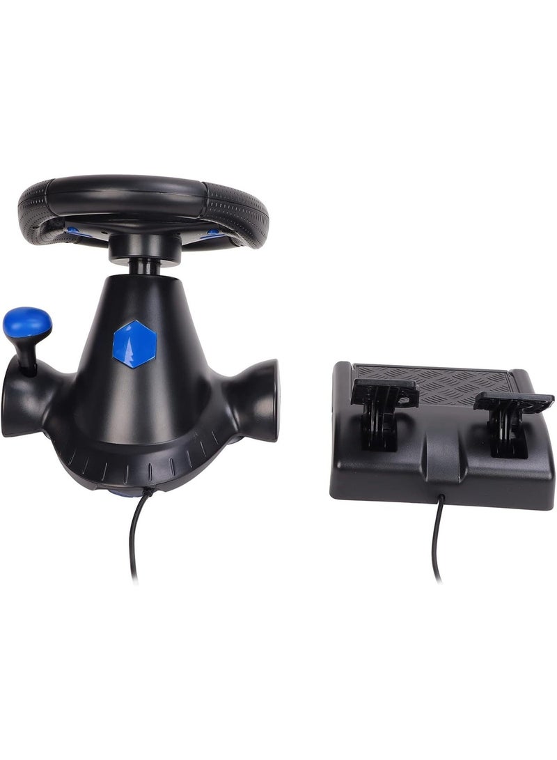 Racing Steering Wheel And Pedals, 7 In 1 180 Degrees Rotation PC Racing Wheel,Programable Dual Vibration USB Powered Racing Simulator Wheel, Enhances Your Racing Experience Compatible with Xbox one/360/PS4/PS2/PS3/PC - Image 2