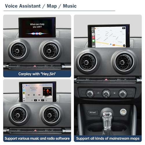 Ninetom Wireless CarPlay Android Auto Retrofit Kit Compatible with 2013-2018 Audi A3/S3, Carplay Module Receiver Box Support Navigation, Maps, Music, Mirroring, Camera - Image 3