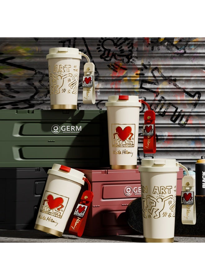 GERM Keith Haring Coffee Tumbler – Red 390ml | GERM | Stainless Steel Insulated Mug | Official Licensed Art Series | Keeps Hot & Cold - Image 2