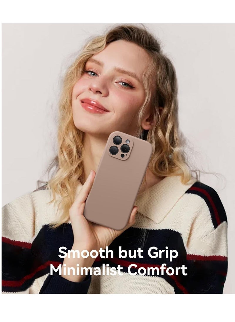 Raxoom Compatible with iPhone 16 Pro Max Case, Silicone Upgraded [Camera Protection], [Compatible with MagSafe], Anti-Scratch Microfiber Lining Inside with 2 Screen Protectors – Light Brown - Image 2