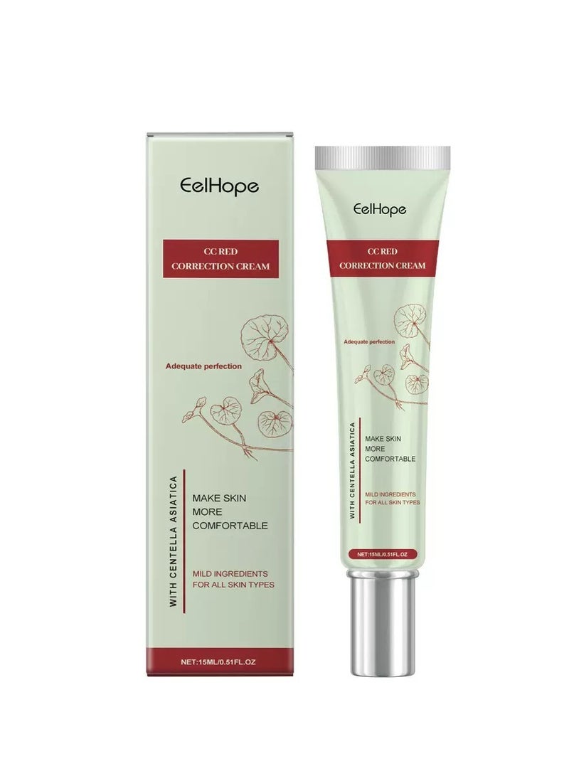 EELHOE Tinted Face Cream with Centella Asiatica, CC Cream Red Correct CC Cream Colour Correcting Cream Make Up Fondation Moisturising, Improves the Complexion & Moisturises - Image 1