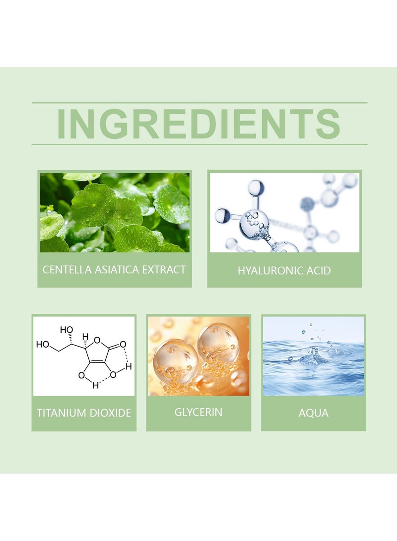 EELHOE Tinted Face Cream with Centella Asiatica, CC Cream Red Correct CC Cream Colour Correcting Cream Make Up Fondation Moisturising, Improves the Complexion & Moisturises - Image 5