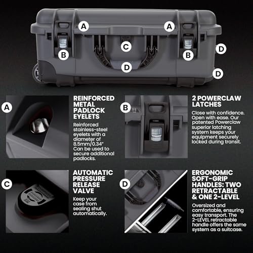 Nanuk Wheeled Series 935 Lightweight NK-7 Resin Waterproof Protective Case with Foam for DSLR Camera, 3 Lenses, Flash, Graphite - Image 4