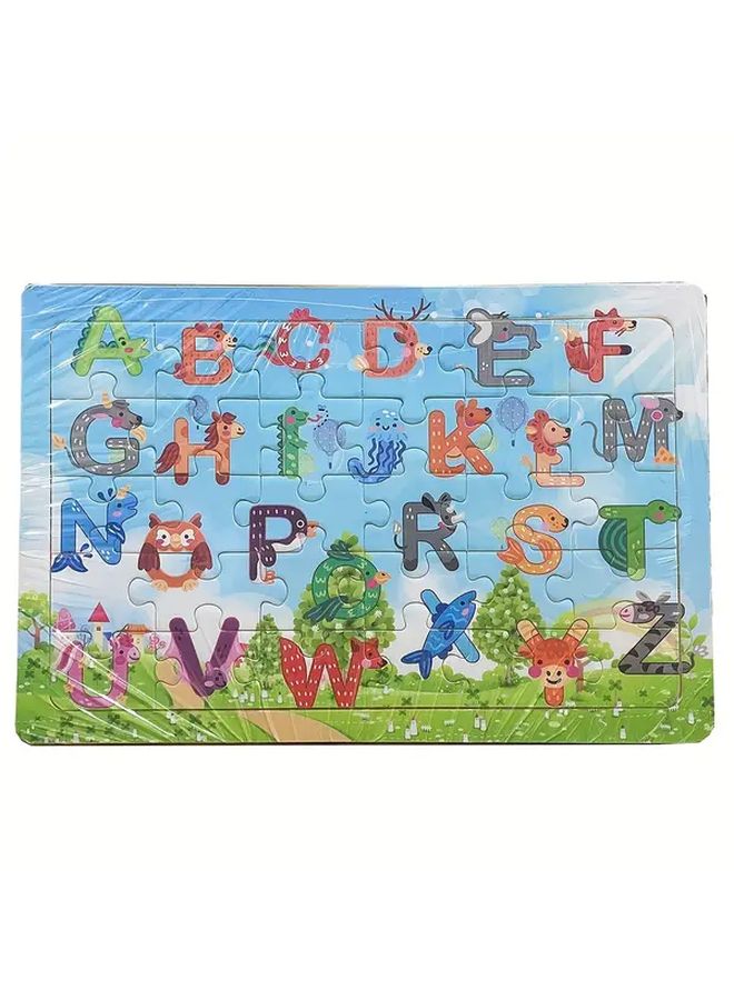 ألغاز خشبية للأطفال لتعليم الحروف والألعاب التعليمية - Image 1