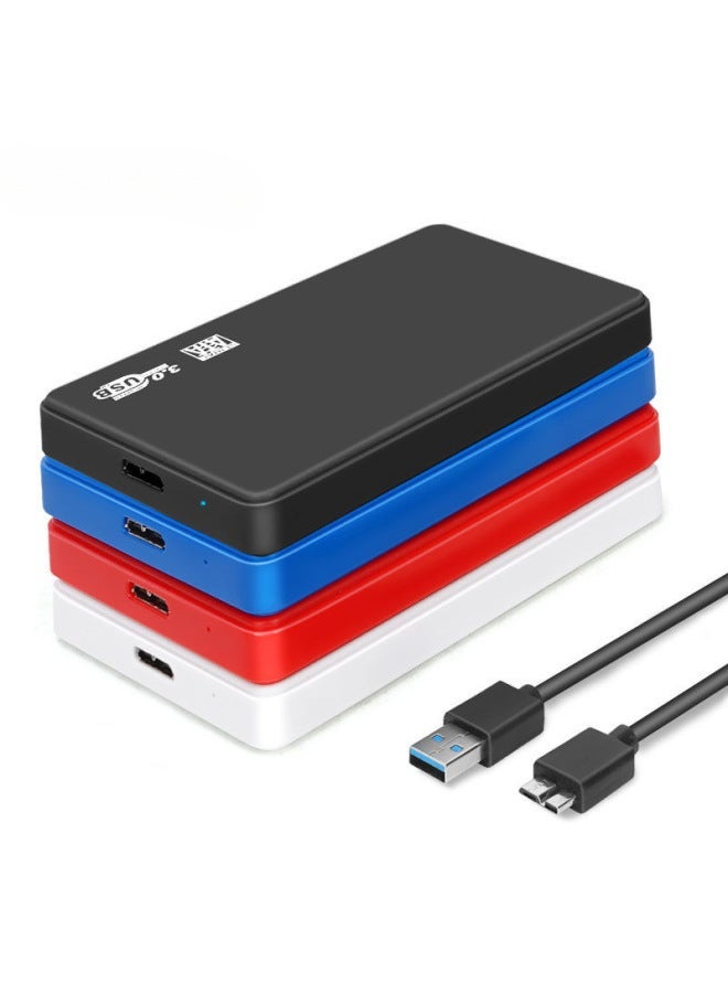 3.0 Mobile Hard Disk Box Notebook Serial SATA Solid State Drive SSD Screw-free 2.5 Inch USB-Colour:Plastic Model-usb White With Data Cable  - Image 2