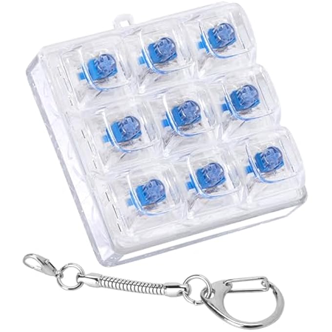 Axlksia Keyboard Fidget Toy, Fidget Clicker Keyboard Fidget Keychain, Button Fidget Gifts for Adults to Relieve Stress and Pass Time (Clear) - Image 1