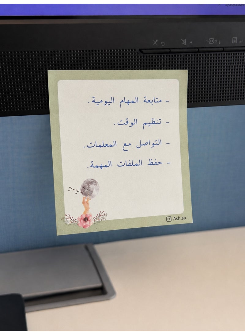 آش عبوتان من أوراق الملاحظات اللاصقة المسطرة، 100 ورقة ملونة من أوراق الملاحظات اللاصقة المسطرة للاستخدام المكتبي والمنزلي، كدفاتر ملاحظات. - Image 3