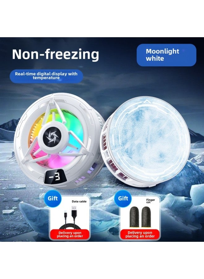 Icing Mobile Phone Radiator SL59 Magnetic Back Clip Semiconductor Refrigeration Artifact Does Not Pick Charging Head Source Factory-Colour:Sl59 Digital Display Model Does Not Freeze [white]  - Image 1