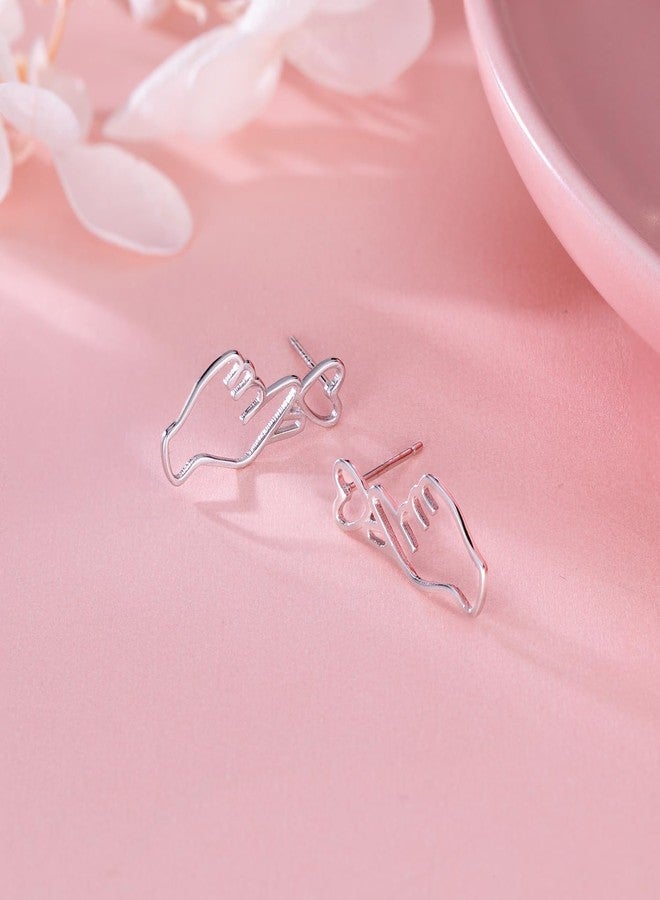 SLUYNZ 925 Sterling Silver Heart Studs Earrings for Women Teen Girls Unique Sweet Love Heart Post Studs Earrings (A-Silver) - Image 5
