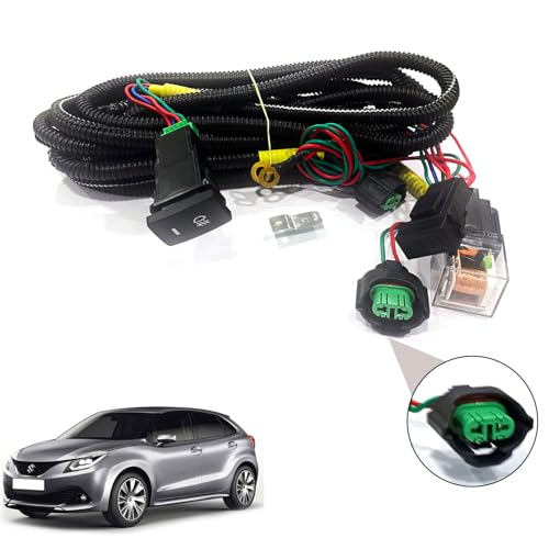 Auto Pearl Foglight Harness LED Indicator Harness Wiring Socket Switch Kit 12V/40A Relay for Baleno New 2015-2019 - Image 1