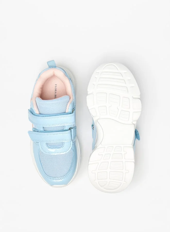 Flora Bella By Shoexpress Girls Panelled School Shoes With Hook And Loop Closure
