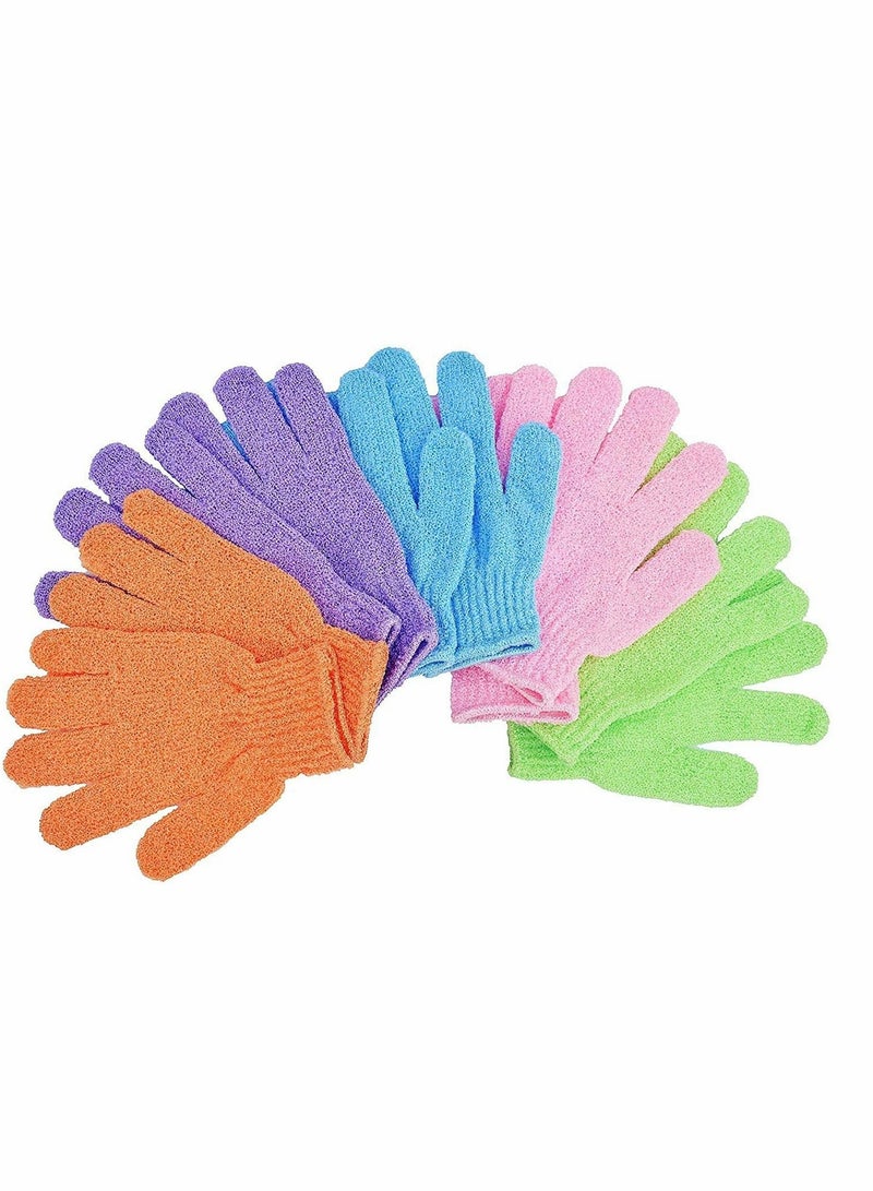 5 Pairs Exfoliating Gloves Premium Scrub Wash Mitt for Shower Spa Massage and Body Scrubs Exfoliation Accessories For Men Women - Image 1