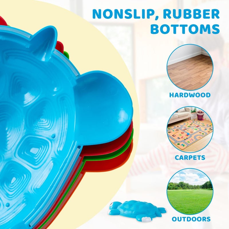 JOYIN Turtle Balance Stepping Stones, 6 Pcs Kids Turtle Jumping Stones Steps Up to 265 Ibs, Toddler Obstacle Course Coordination Game Toys for Ages 3 Years and UP Indoor or Outdoor Play - Image 4