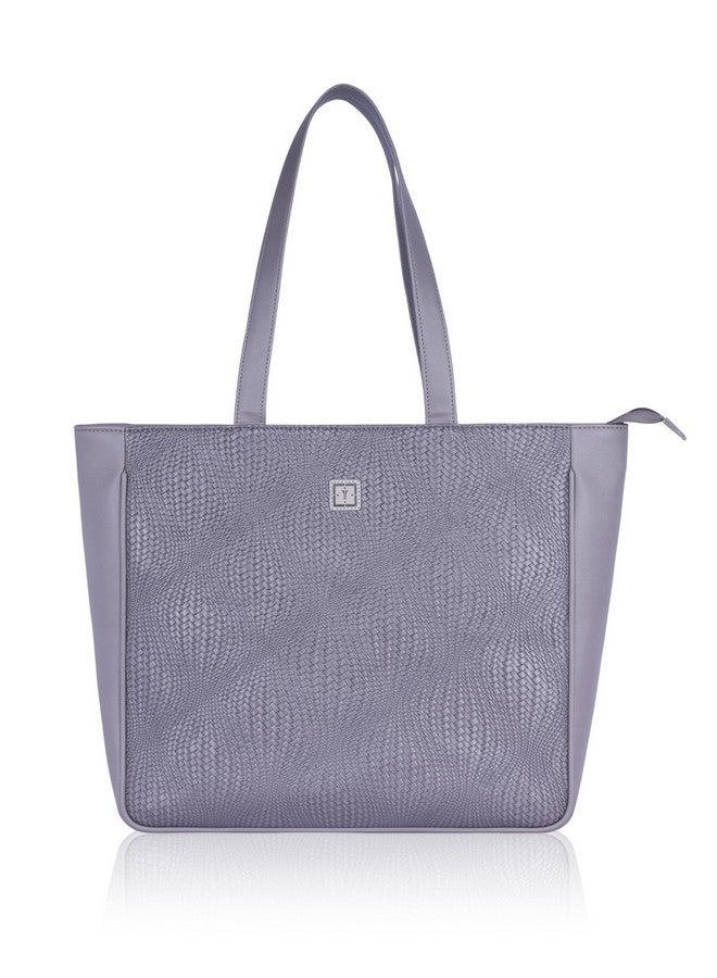 Texas حقيبة توت كبيرة مصممة من تكساس ميراچ | حقيبة كتف أنيقة وعملية مصنوعة يدويًا للأمهات واستخدام المكتب | جلد نباتي فاخر (رمادي ميراچ) - Image 1