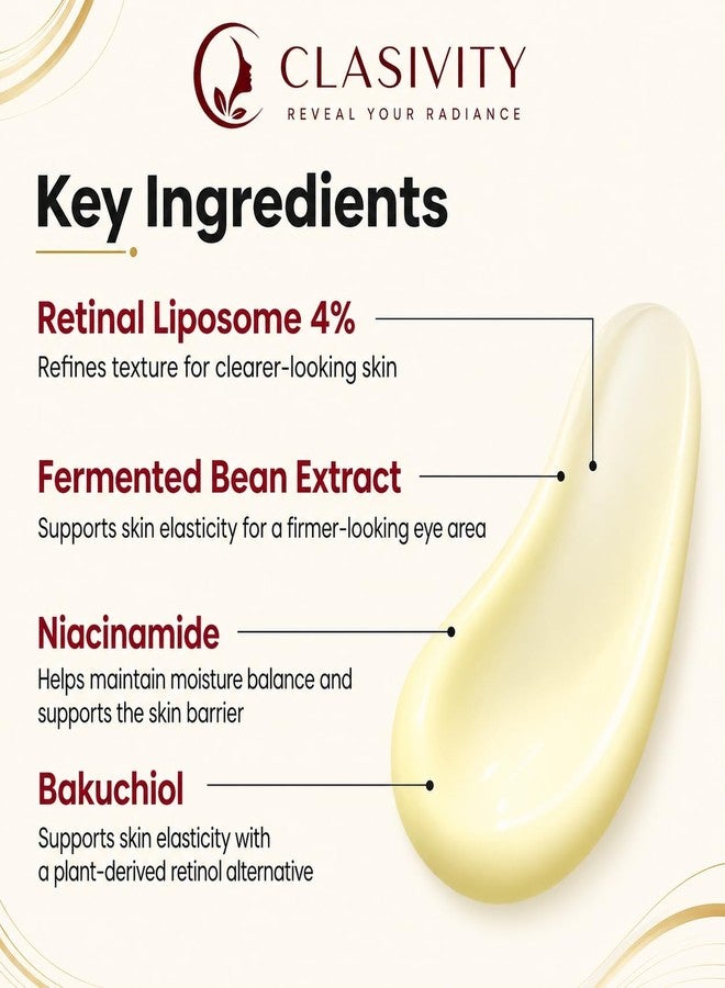 CLASIVITY SEOUL 1988 Retinal Korean Eye Cream for Dark Circles & Fine Lines | 4% Retinal Liposome with Fermented Bean Extract | Hydrating Under Eye Cream for Women & Men - Image 4