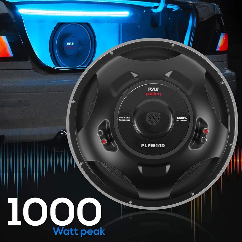 بايل (10 بوصة، 1000 واط، 2 بوصة ملف صوتي فردي 4 أوم) - ساوند أراووند إندستريز PLPW10D 10 بوصة 1000 واط ملف صوتي مزدوج 4 أوم مضخم صوت - Image 2