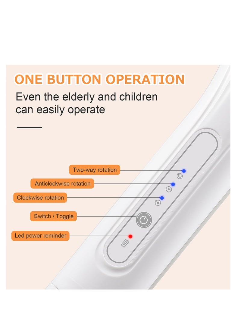 Captaintech Rechargeable Waterproof Electric Body Brush with Long Handle 6 Interchangeable Brush Heads for Exfoliating and Lotion Application in Shower - Image 4