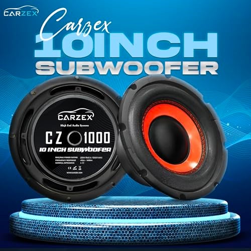 Carzex 10 Inch 250w RMS Subwoofer with 1000w Peak Power & 4 Layer Copper Coil for Cars,Home Theatre,Bass Audio Systems & DIY Projects(1.5" Voice Coil|120x60x20MM Ferrite Magnet | 4 Ohm) - Image 2