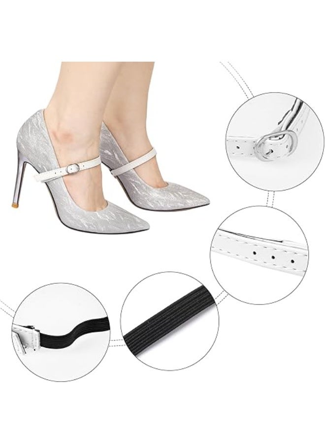 jaexest 2 Pairs Shoe Straps,Detachable Ankle Straps,Adjustable PU Leather Shoes Belt Band for Women Girls Holding Loose Heels - Image 2