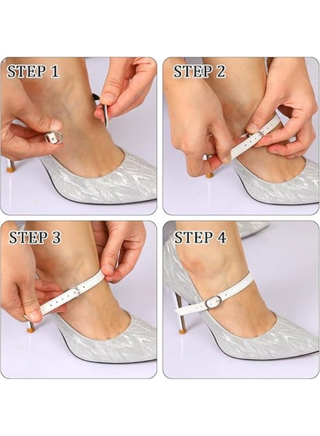 jaexest 2 Pairs Shoe Straps,Detachable Ankle Straps,Adjustable PU Leather Shoes Belt Band for Women Girls Holding Loose Heels - Image 5