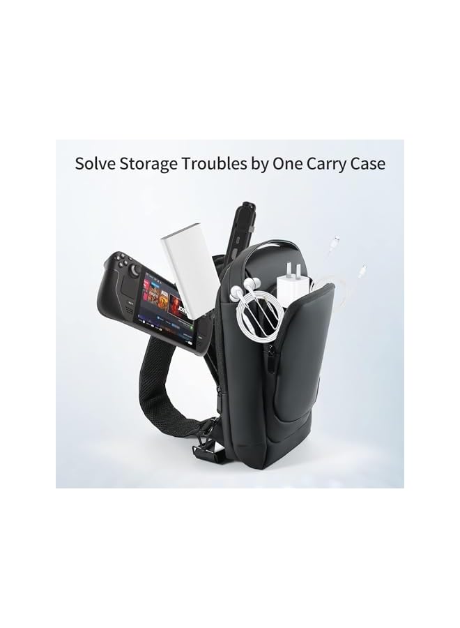 erorex EROREX Carrying Case for  Portal Travel Bag Crossbody Bag for Steam Deck Nintendo Switch ,Waterproof and Shockproof for Protector Travel Case for  Portal (BLACK) - Image 3