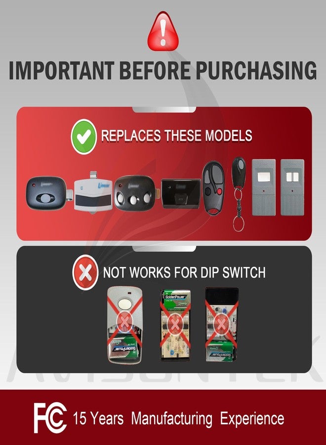 Avisontek 2 X ACT-31B Megacode Linear Garage Door Opener Remote LD033 LD050 LS050【3-Year-Warranty】 - Image 2