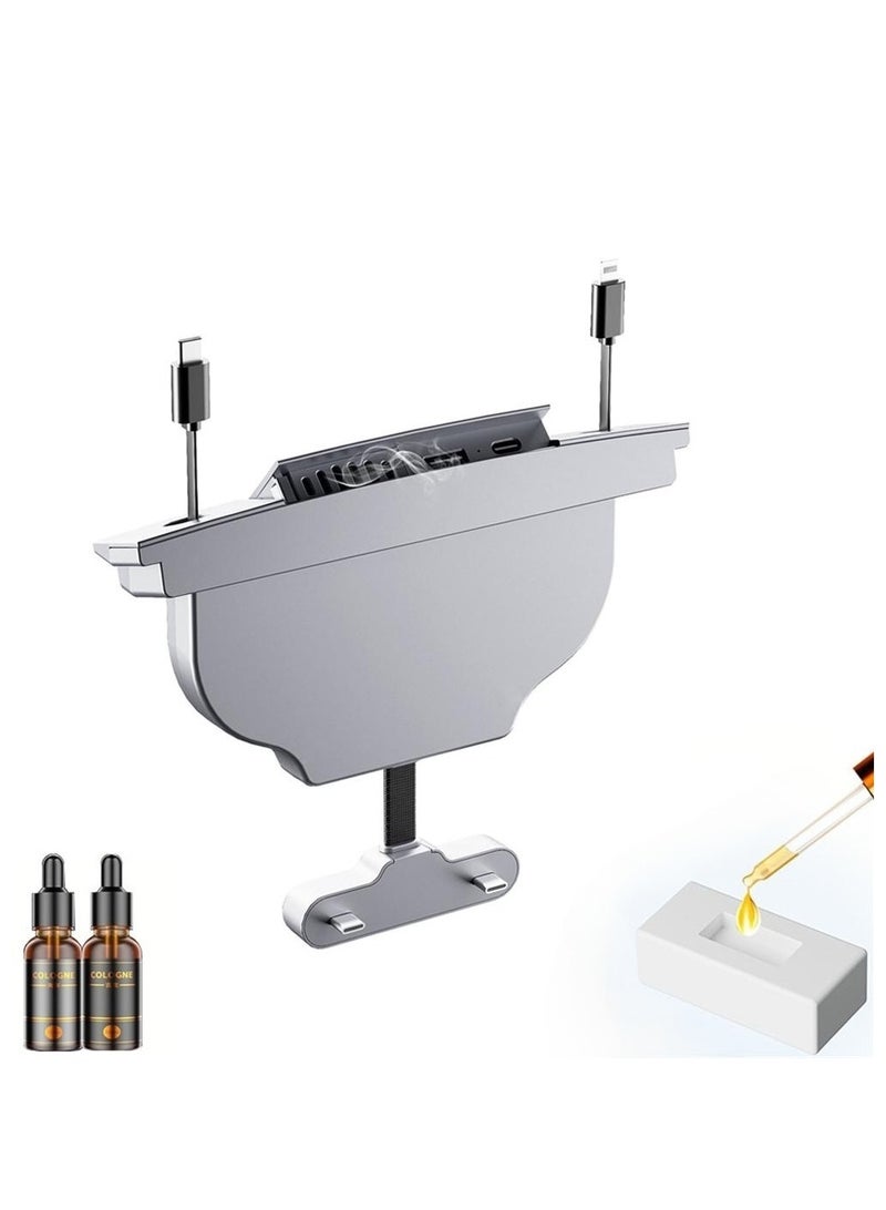 Luckam for Tesla USB Hub Docking Station with Retractable Charging Cables, Applicable to Tesla model3/y Central Control Aromatherapy Expansion Dock, for Tesla Phone Charger - Image 1