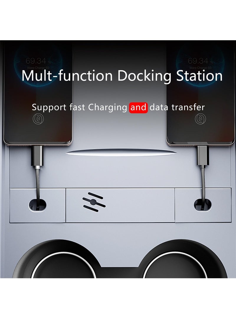 Luckam for Tesla USB Hub Docking Station with Retractable Charging Cables, Applicable to Tesla model3/y Central Control Aromatherapy Expansion Dock, for Tesla Phone Charger - Image 4