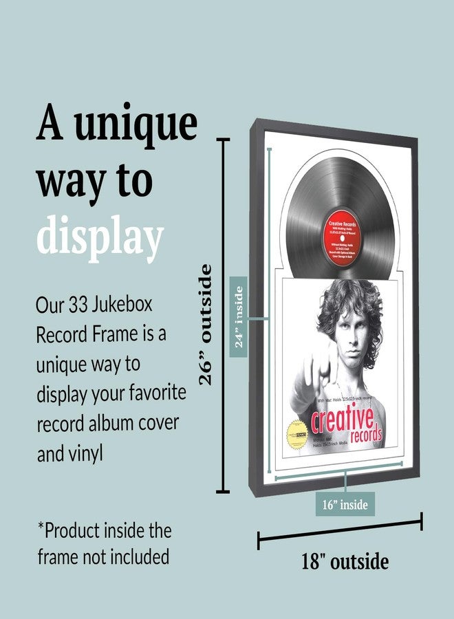 Creative Picture Frames 16" x 24" Jukebox Vinyl Frame Display with Double Matting, LP Record Album Frame for Wall Decor, White/White, 1 Count - Image 2