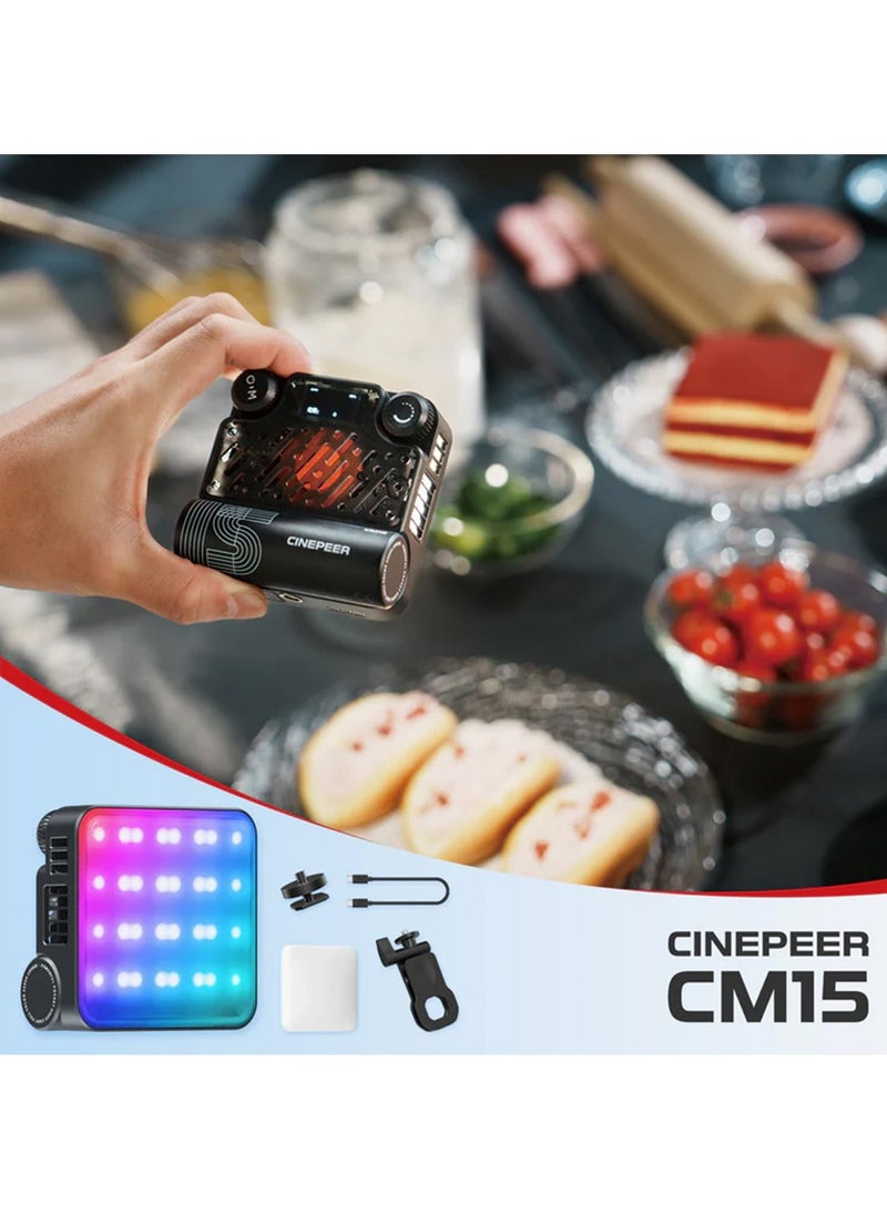 Zhiyun CINEPEER CM15 Review Compact 15W RGB Video Light for Content Creators  - Image 3