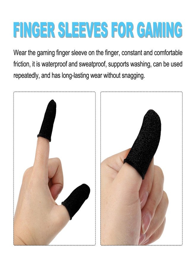 MECCANIXITY Finger Sleeves for Gaming, Touch Screen Finger Thumb Cover Sleeve, Carbon Fiber Anti-Sweat Breathable Black for Mobile Gaming Pack of 10 - Image 4
